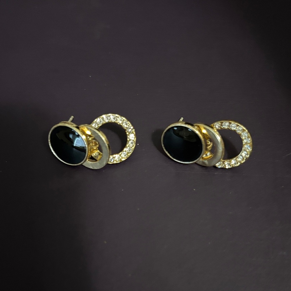 Elegant Black and Gold Earrings